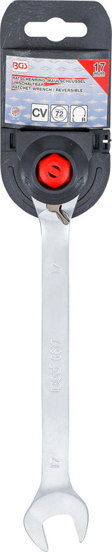 Kombinuotas raktas su terkšle | su reversu | 17 mm (6617)