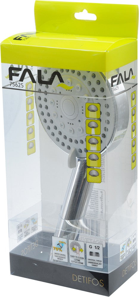 Dušo galvutė 5 funkcijų, chromuota, "Detifos" (75625)