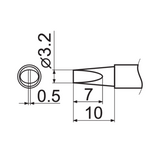 Litavimo antgalis su įmontuotu šildytuvu ir temperatūros jutikliu | tipas T12-D32 (YT-82493)