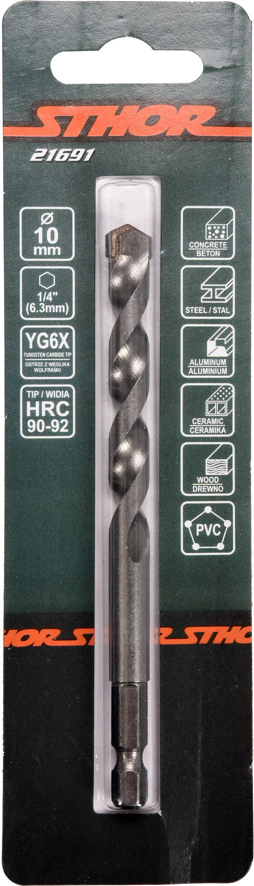 Grąžtas universalus su Hex 6.3 mm (1/4") galu | 10.0 mm (21691)