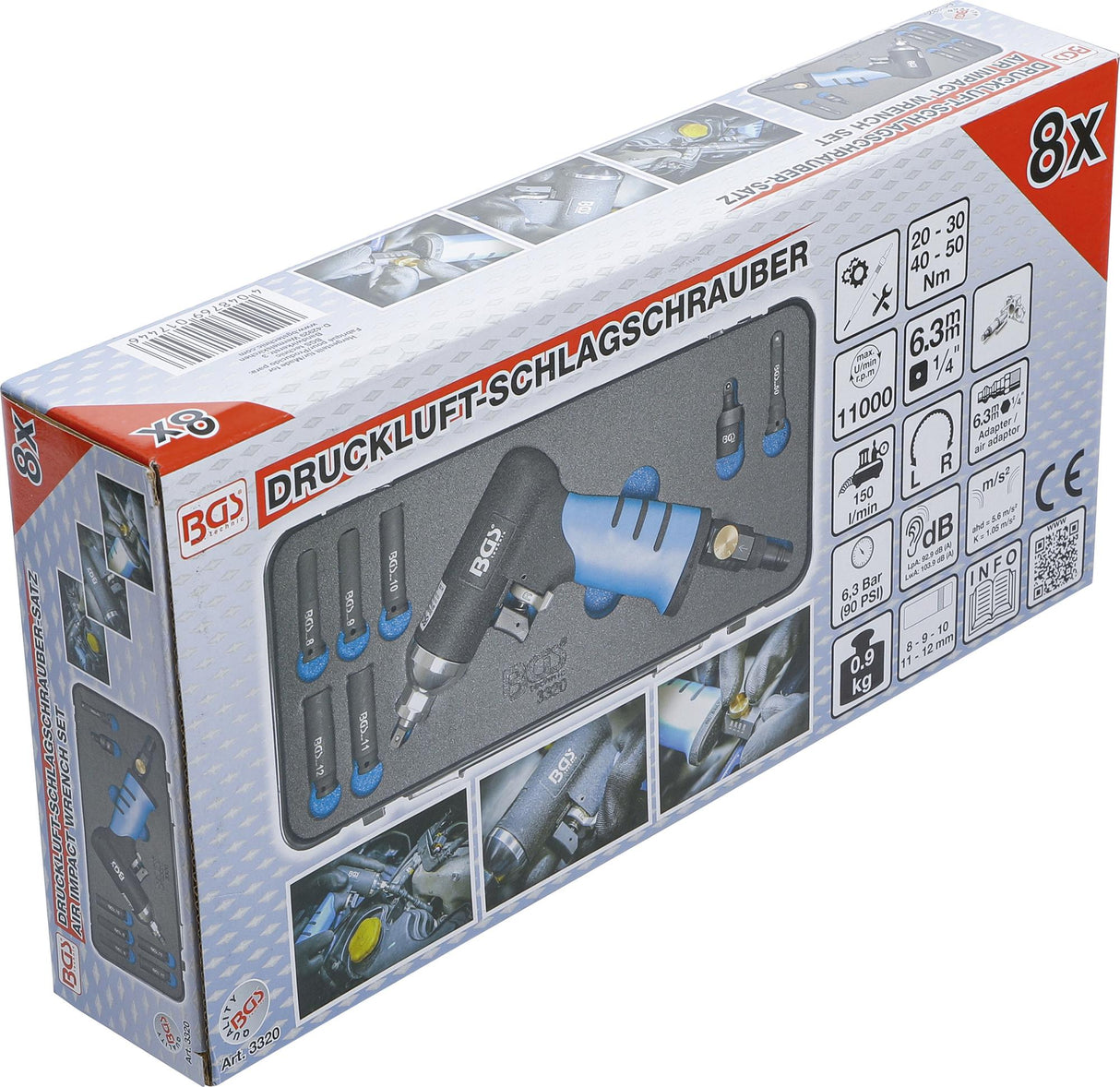 Oro smūginio veržliarakčio rinkinys, skirtas kaitinimo žvakėms (3320)