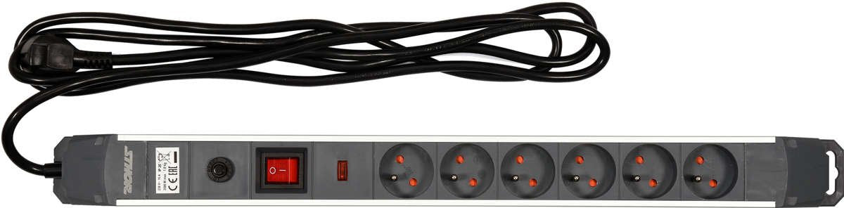 Elektrinis ilgintuvas | aliuminis | 6 lizdai | 1.5 mm² | 3 m (72373)