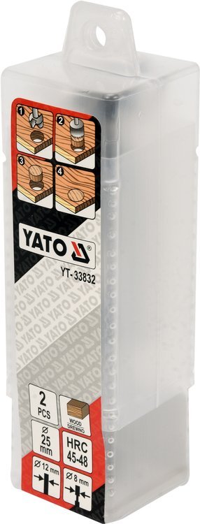 Freza / kamštinis grąžtas medžiui | 25 mm | 2 vnt. (YT-33832)