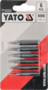 Litavimo antgalių rinkinys | tipas 900M | populiariausių formų | 6 vnt. (YT-82525)