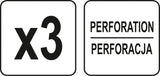 Šlifavimo diskas perforuotas | veliūras | šlifavimas be dulkių | 225 mm / P120 | 3 vnt. (YT-84603)