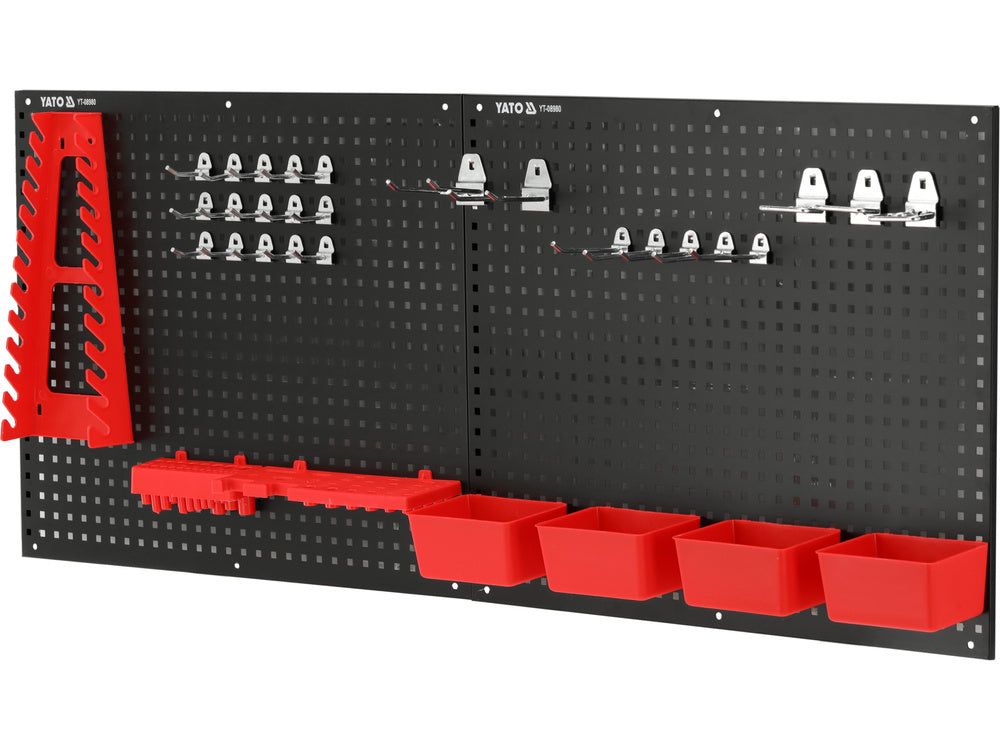Metalinis įrankių stendas su dėžutėmis ir laikikliais | 34 vnt (YT-08980)
