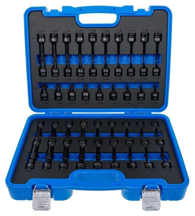 Smūginių antgalių 1/2" rinkinys | Hex, Torx, Spline | 56 vnt (7298)