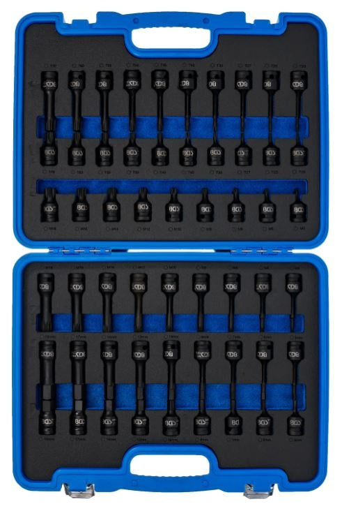 Smūginių antgalių 1/2" rinkinys | Hex, Torx, Spline | 56 vnt (7298)
