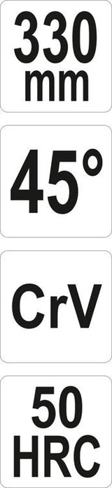 Replės ilgos lenktos | 45° | Dvigubu šarnyru | 330 mm (YT-20401)