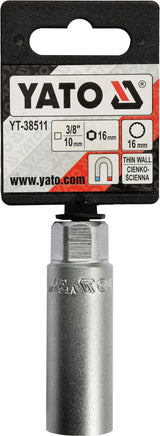 Galvutė žvakėms 12-kampė magnetinė | 10 mm (3/8") | 16 mm (YT-38511)