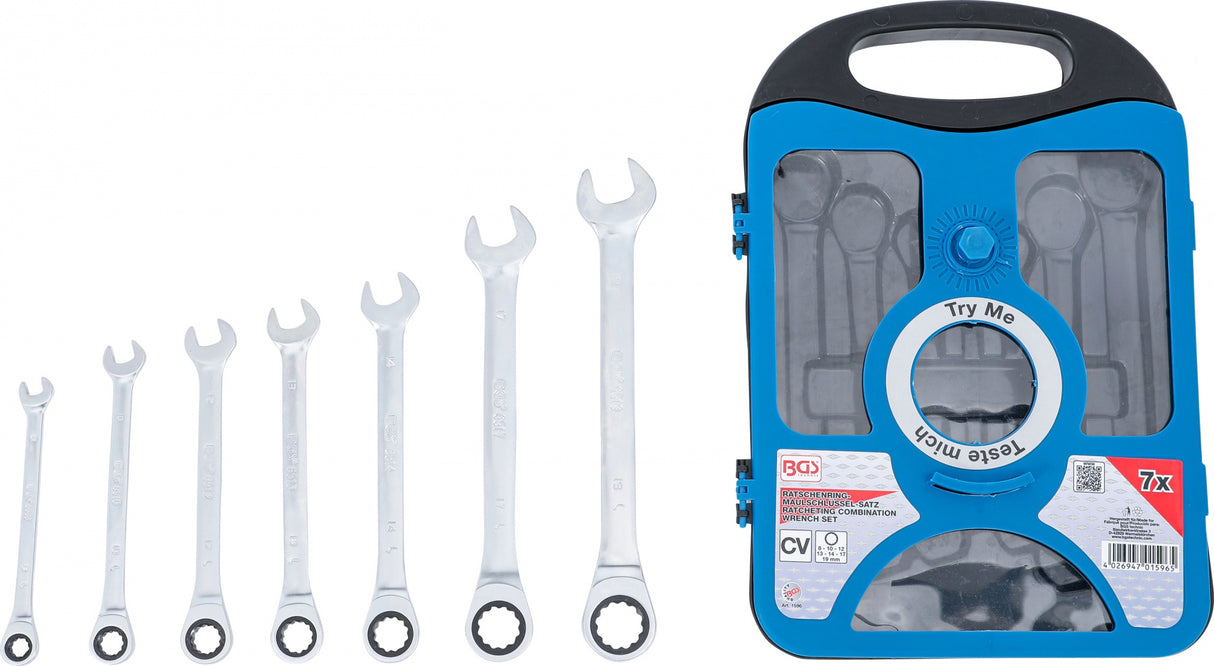 Raktų su terkšle komplektas | 8-19 mm | 7 vnt. (1596)