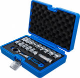 Kiauryminių galvučių rinkinys su terkšle | 19 mm | Gear Lock | 10 - 24 mm | 17 vnt (74712)