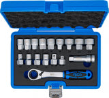 Kiauryminių galvučių rinkinys su terkšle | 19 mm | Gear Lock | 10 - 24 mm | 17 vnt (74712)