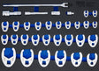 Įrankių dėklas 3/3: šoniniai raktai | | 10 mm (3/8"), 12.5 mm (1/2"), 20 mm (3/4") Drive | 10 - 50 mm | 32 vnt (74716)