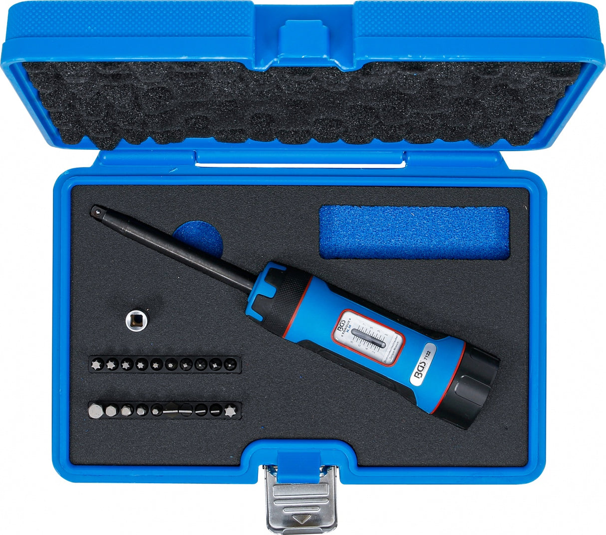 Dinamometrinio rakto ir priedų rinkinys | 6.3 mm 1/4" | 1 - 8 Nm | 22 vnt (7122)