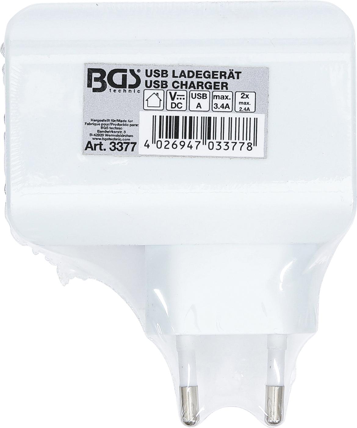 Universalus USB įkroviklis | 3 USB lizdai | maks. 3,4 Iš viso maks. 2,4 A / USB | 110 - 240V (3377)