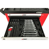 Įrankių spintelė ant ratukų | 7 stalčiai | 1 šoninės durys | su įrankiais (H7006)