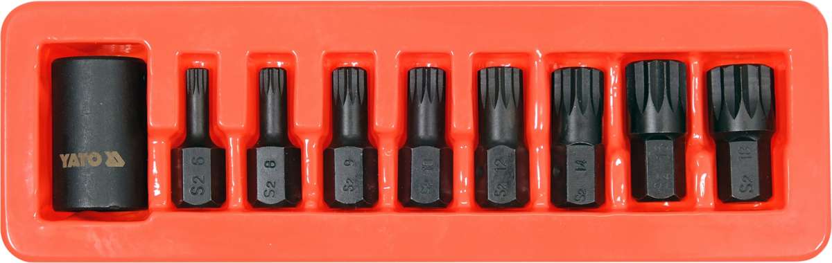 9PCS 1/2"DR  IMPACT SPLINE BIT & HOLDER (YT-10663)