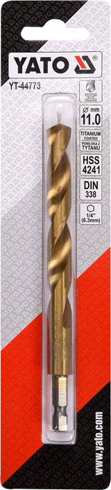 Сверло по металлу с шестигранным хвостовиком 6.3 mm (1/4") HSS-TiN | 11.0 mm