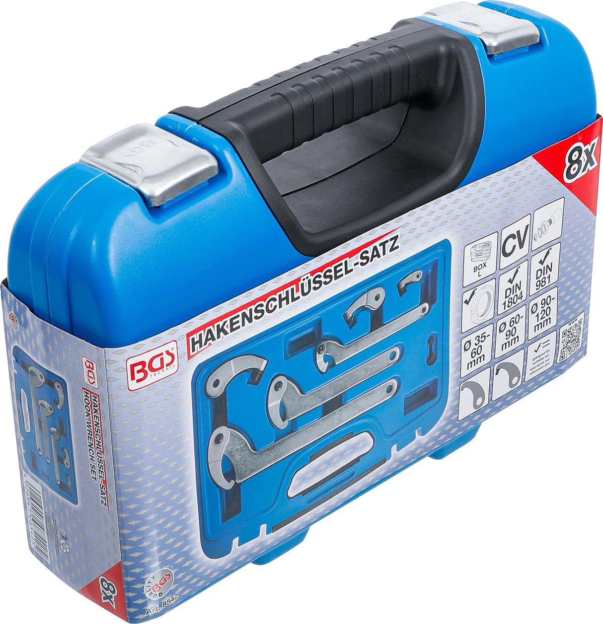 Kablio tipo veržliarakčių rinkinys | 35 - 120 mm | 8 vnt. (8542)