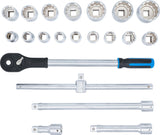 Galvučių komplektas 12 kampų | 20 mm (3/4") | 21 vnt. (1223)