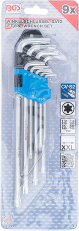 L tipo raktų rinkinys | labai ilgi | T-Star (Torx) T10 - T50 | 9 vnt. (793)