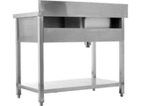 Nerūdijančio plieno stalas su praustuve | 100 x 60 cm (YG-30900)