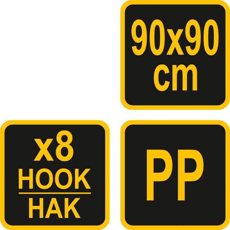 Tinklas bagažinei | su kabliais | 90 x 90 cm (82261)