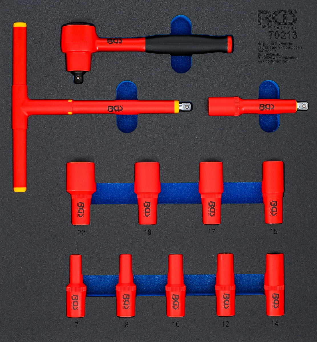 Вкладыш 2/3: VDE набор инструментов | 10 mm (3/8") | 7 - 22 mm | 12 шт.