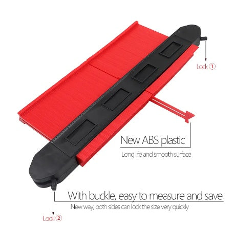 Kontūrų matuoklis/ šablonas/ trafaretas profiliams | su fiksacija | 250 mm (CG10P)