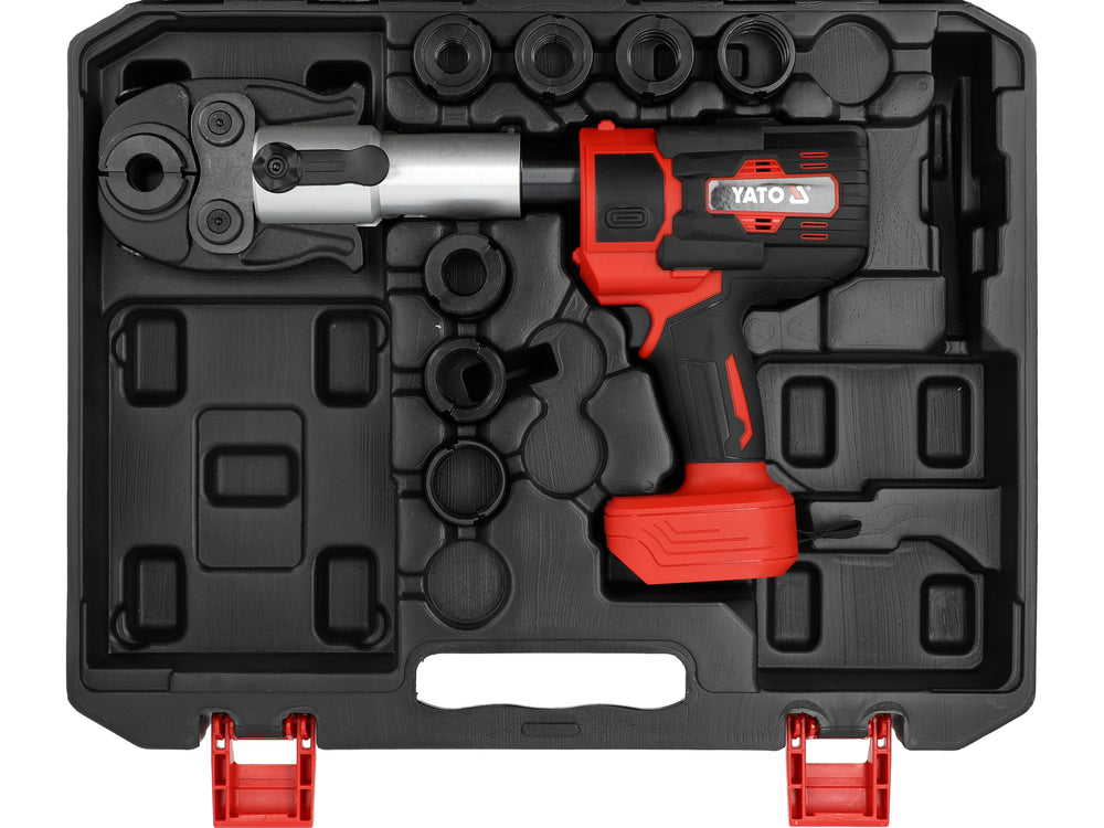 Akkukäyttöinen hydraulinen puristava pihdit PEX-putkelle | 18 V | 50 kN | kapea hylsy vaikeasti saavutettaville paikoille | ilman akkua (YT-21734)