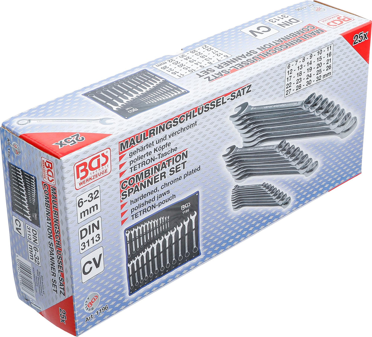 Kombinuotų raktų rinkinys | 6 - 32 mm | 25 vnt. (1196)