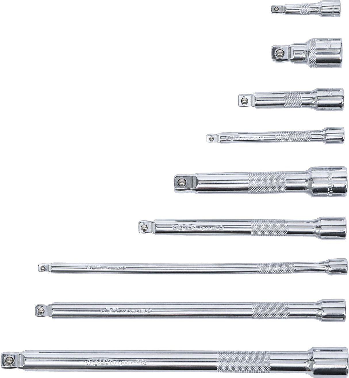 Ilgintuvų rinkinys | šarnyriniai | 6.3 mm (1/4") / 10 mm (3/8") / 12,5 mm (1/2") | 9 vnt. (6113)