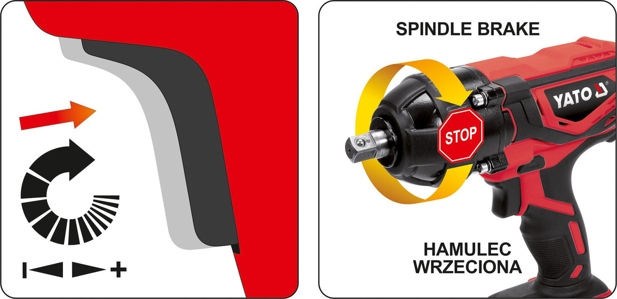 Akumuliatorinis smūginis veržliaraktis  | 12,5 mm (1/2") | 18V | 300 Nm | be baterijos (YT-82805)