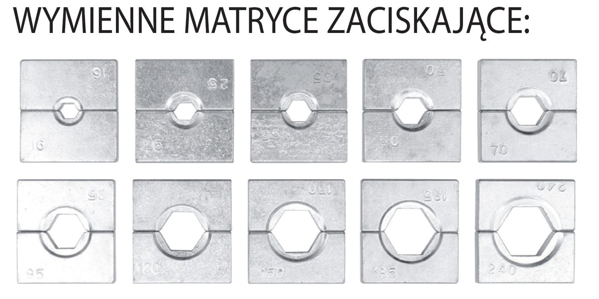 Hidraulinis kraštų užspaudimo įrankis | 16-240 mm² | 12 t  (YT-22861)