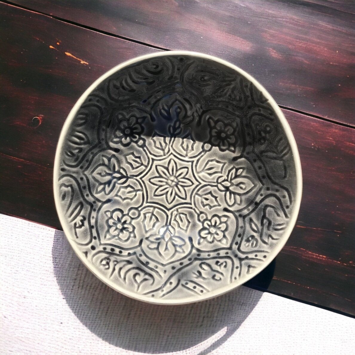 Dubuo MOSH | pilkas | blizgus | keramika | Ø18CM | H5.5CM (69995)