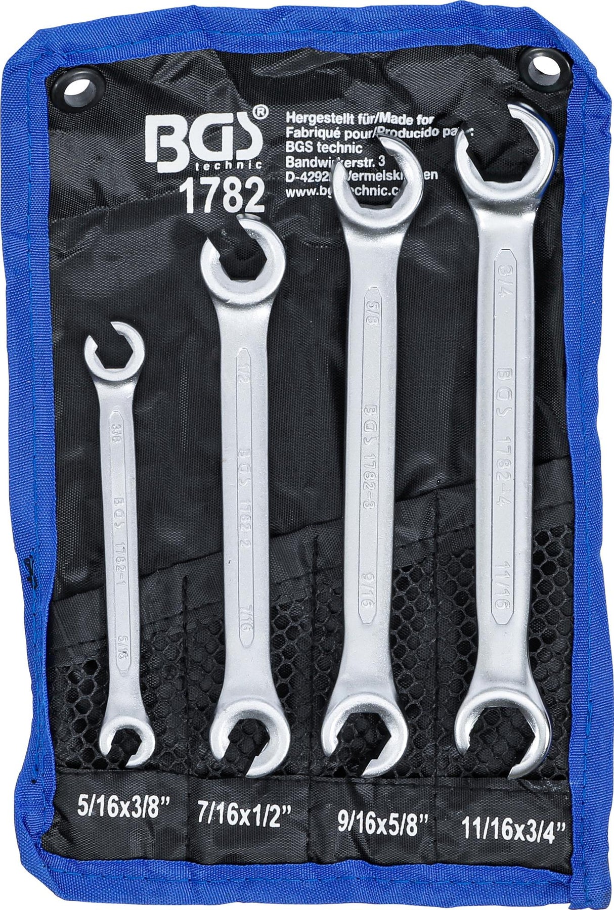 Raktų rinkinys su išpjova | Coliniai dydžiai | 4 vnt. (1782)