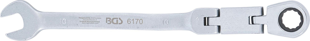 Kombinuotas raktas su terkšle | dvigubas šarnyras | 10 mm (6170)