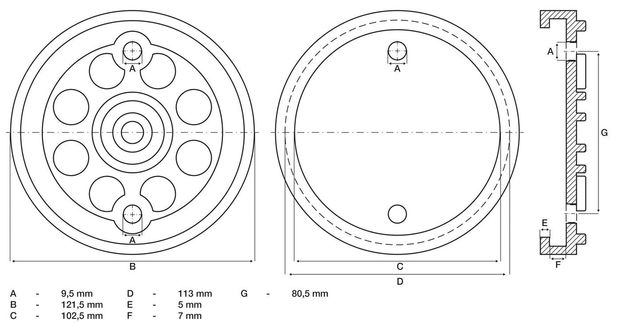 Guminis padas | auto keltuvams | Ø 120 mm (7053)