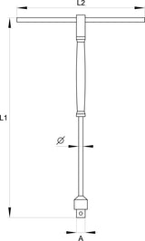 Slankiojanti rankena galvutėms | gumuota | 12.5 mm (1/2") (YT-1567)