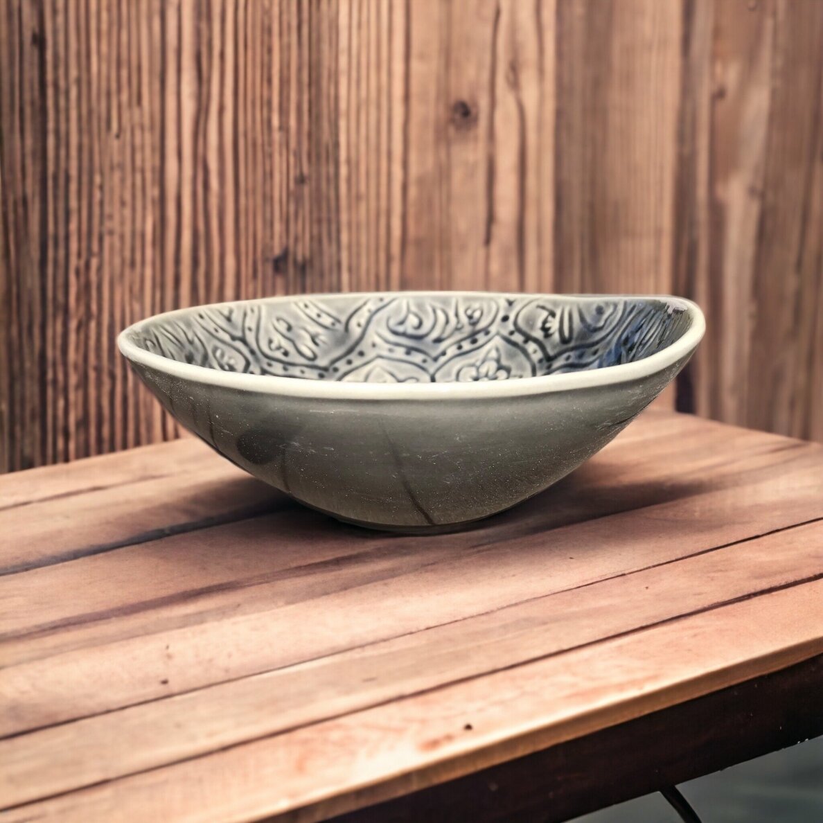 Dubuo MOSH | pilkas | blizgus | keramika | Ø18CM | H5.5CM (69995)