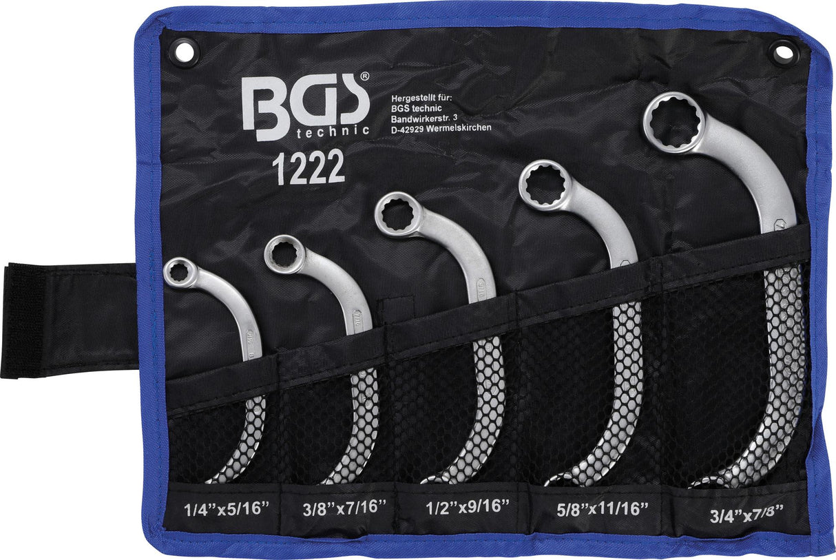 Kilpinių raktų komplektas | Coliniai dydžiai | 1/4 "- 7/8" | 5 vnt. (1222)