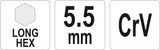 L tipo raktas | ilgas | hex šešiakampis | 5,5 mm (YT-05437)