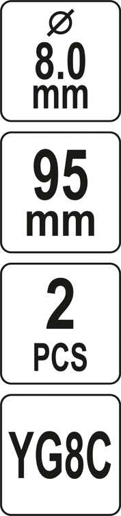 Centro grąžtai | YT-43990 laikikliams | 2 vnt. (YT-43995)