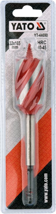 Spiralinis grąžtas medžiui | su hex (1/4") galu | 32 mm (YT-44690)