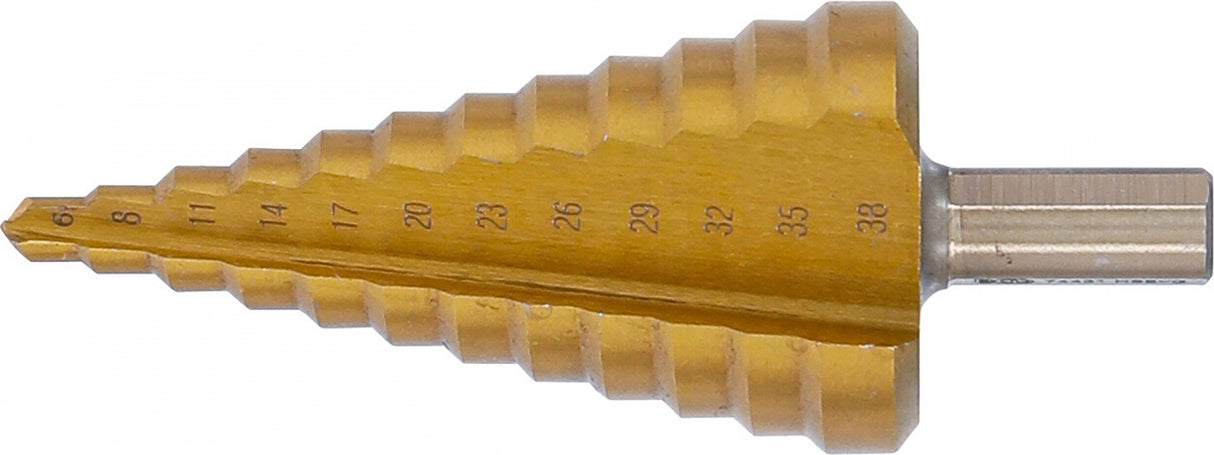Grąžtas pakopinis | titano nitridas | Ø 6 - 38 mm (74431B)