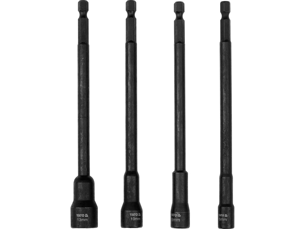 Antgaliai - galvutės magnetinės CR-V | 1/4" | 150 mm | 4 vnt | 6-13 mm (YT-04642)