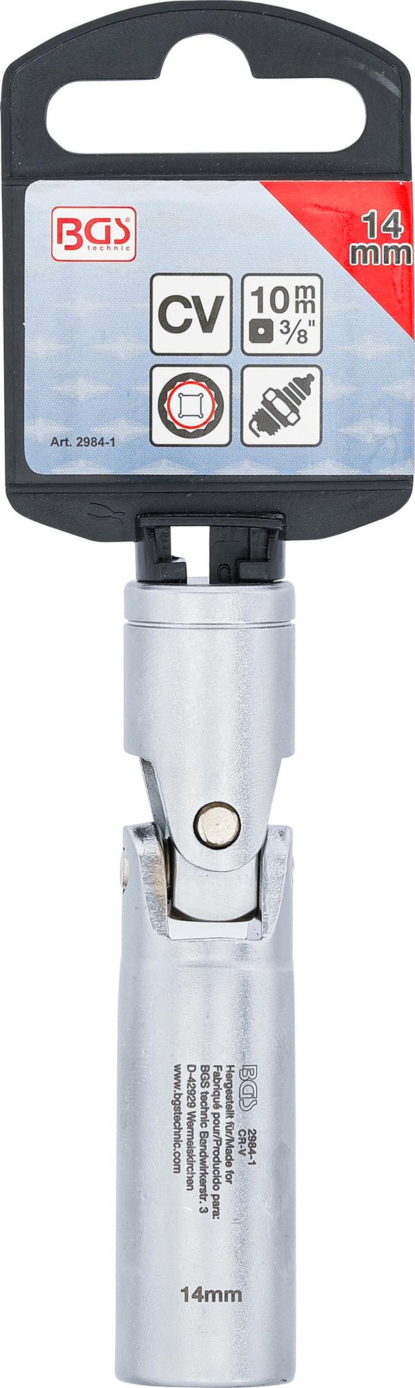 Šarnyrinė galvutė žvakėms 12 kampų | 10 mm (3/8") | 14 mm (2984-1)