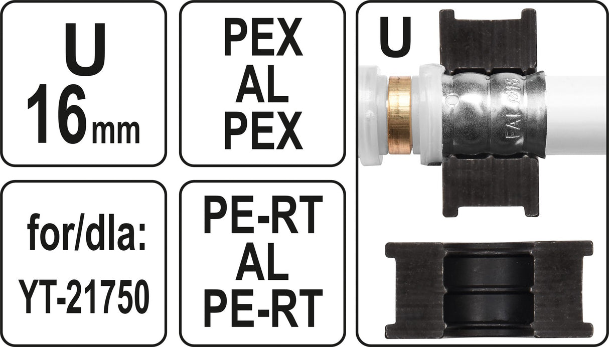 Indėklas / matrica U16 | Presavimo replėms YT-21750 (YT-21755)