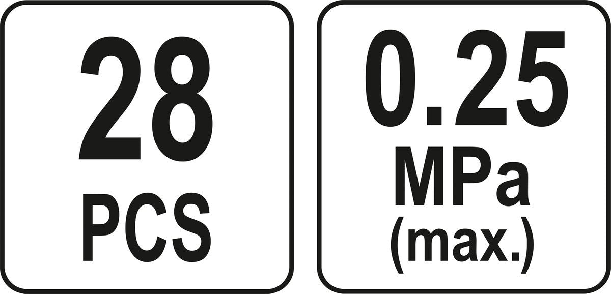 Radiatoriaus slėgio ir aušinimo sistemos testeris | 28 vnt. (YT-06721)